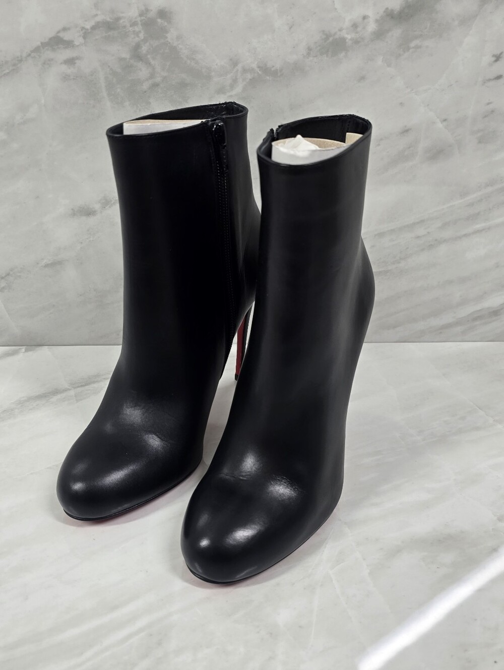 Christian Louboutin Black Leather Ankle Boots